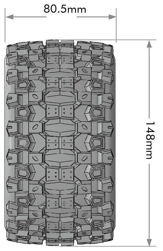 Louise R/C MT-Uphill Speed 1/8 3.2" Monster Truck MFT Belted Tires Mounted Low Profile 17mm Hex 0" & 1/2" Offset Pair
