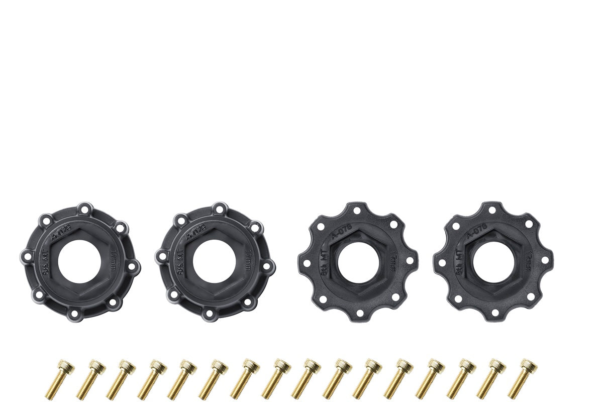 Louise R/C MT-Rocket Speed 1/8 Monster Truck Belted Tires Mounted Low Profile 17mm Hex 0" & 1/2" Offset Pair