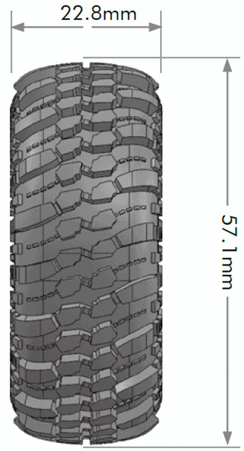 Louise R/C CR-Champ 1.0" Crawler Tires Mounted 7mm Hex Super Soft Pair for 1/18 and 1/24 Scale Crawlers