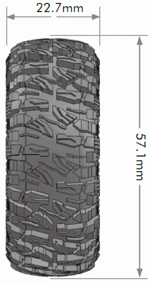 Louise R/C CR-Mallet 1.0" Crawler Tires Super Soft Unmounted Pair for 1/18 and 1/24 Scale Crawlers