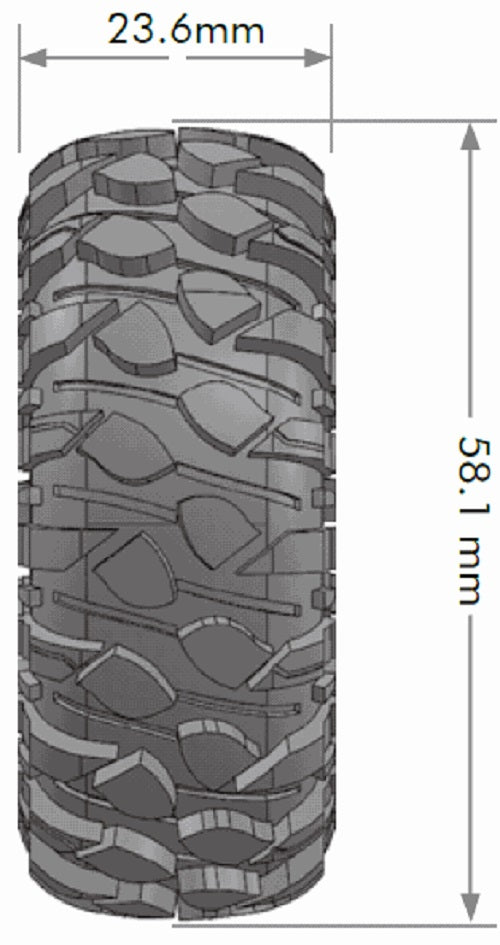 Louise R/C CR-Rowdy 1.0" Crawler Tires Super Soft Unmounted Pair for 1/18 and 1/24 Scale Crawlers