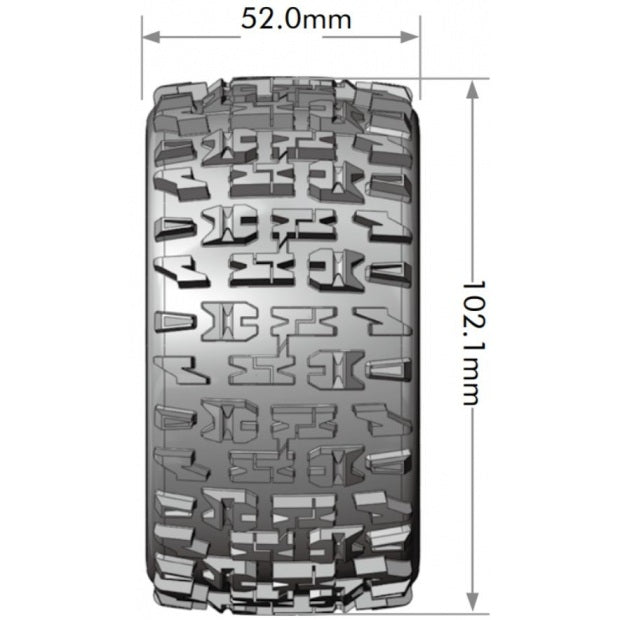 Louise R/C ST-Pioneer 1/10 Stadium Truck Soft Mounted Tires, Removable Hex (12/14/17mm)
