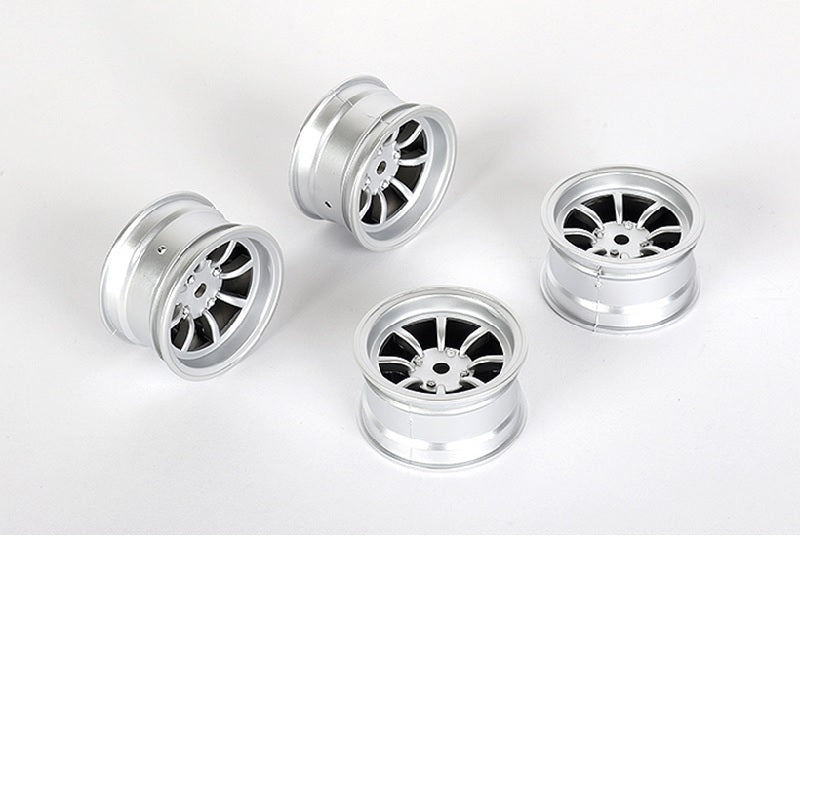 Louise R/C 8-Spoke Silver Wheels +4mm Offset for LMX