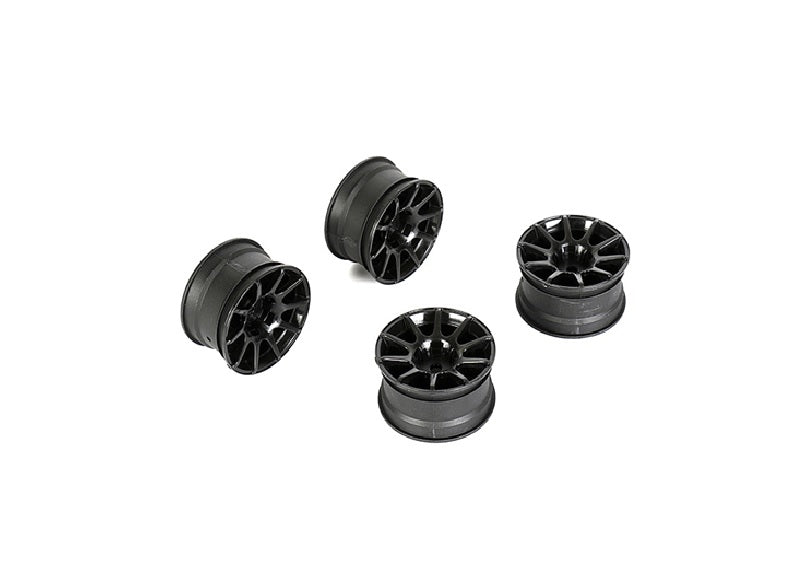 Louise R/C 10-Spoke Black Wheels +4mm Offset for LMX