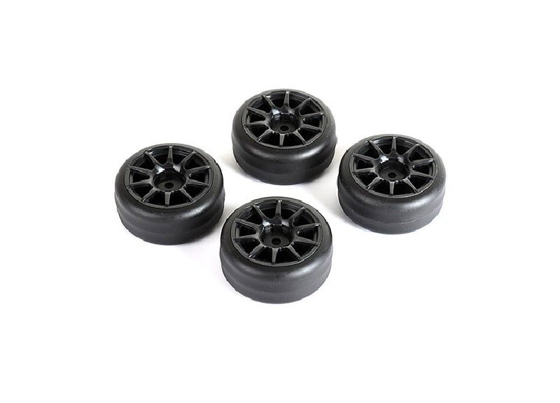 Louise R/C Drift Tires on 10-Spoke Black Wheels +1mm (4pcs) for LMX