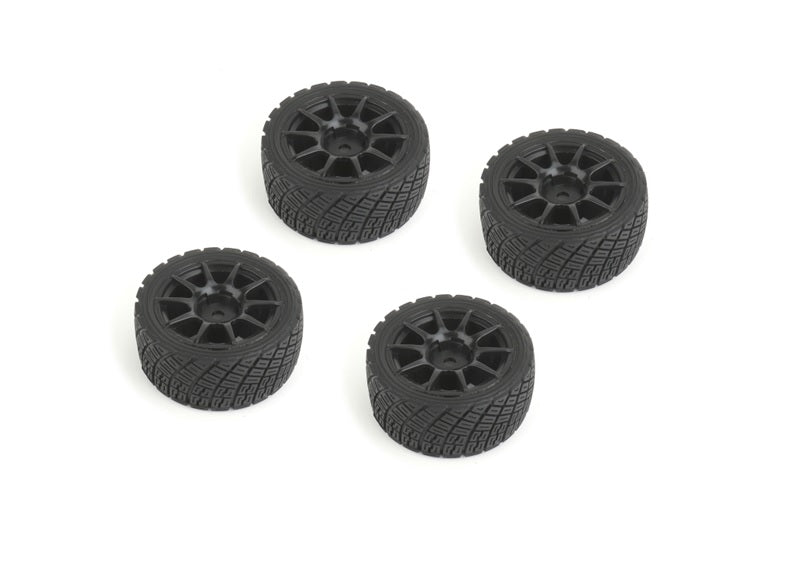 Louise R/C Rally Tires on 10-Spoke Black Wheels +1mm (4pcs) for LMX