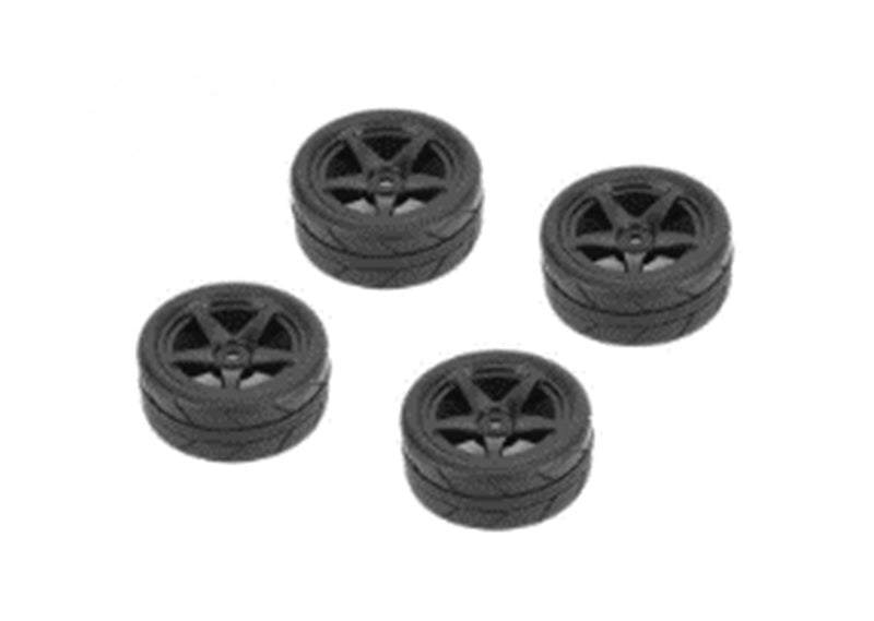 Louise R/C 1/10 Tires on 5-Spoke Black Wheels 26mm for LDX Drift, LRX Rally, LTX Touring