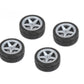 Louise R/C 1/10 Tires on 5-Spoke Gray Wheels 26mm for LDX Drift, LRX Rally, LTX Touring