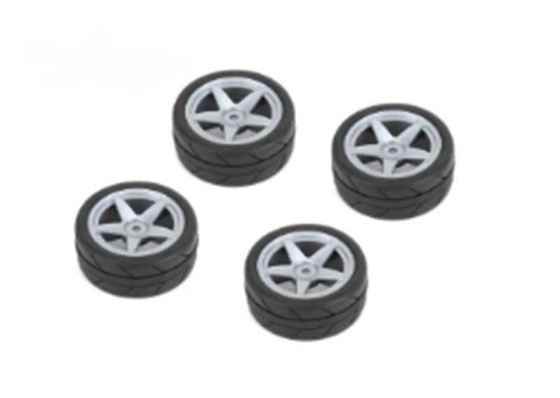 Louise R/C 1/10 Tires on 5-Spoke Gray Wheels 26mm for LDX Drift, LRX Rally, LTX Touring