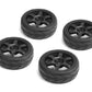 Louise R/C 1/10 Road Tires on 6-Spoke Black Wheels, ET-0mm (4pcs)