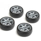 Louise R/C 1/10 Slick Tires on 6-Spoke Gray Wheels, ET-0mm (4pcs)