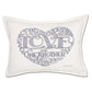 Love Heart Love Letters Hand-Embroidered Pillow - Available in Gold or Silver by CatStudio