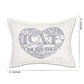 Love Heart Love Letters Hand-Embroidered Pillow - Available in Gold or Silver by CatStudio