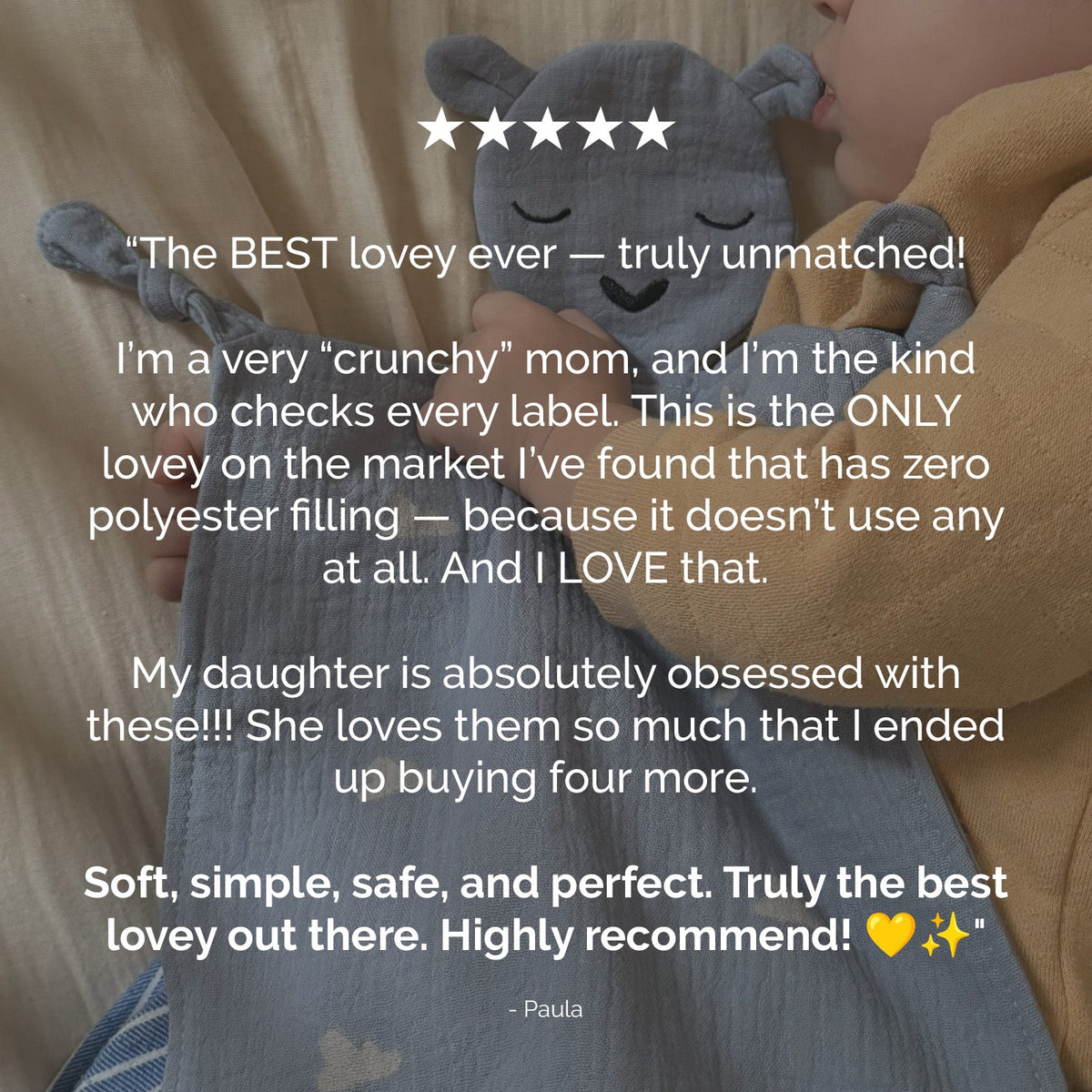 100% Muslin Lovey - Alpaca
