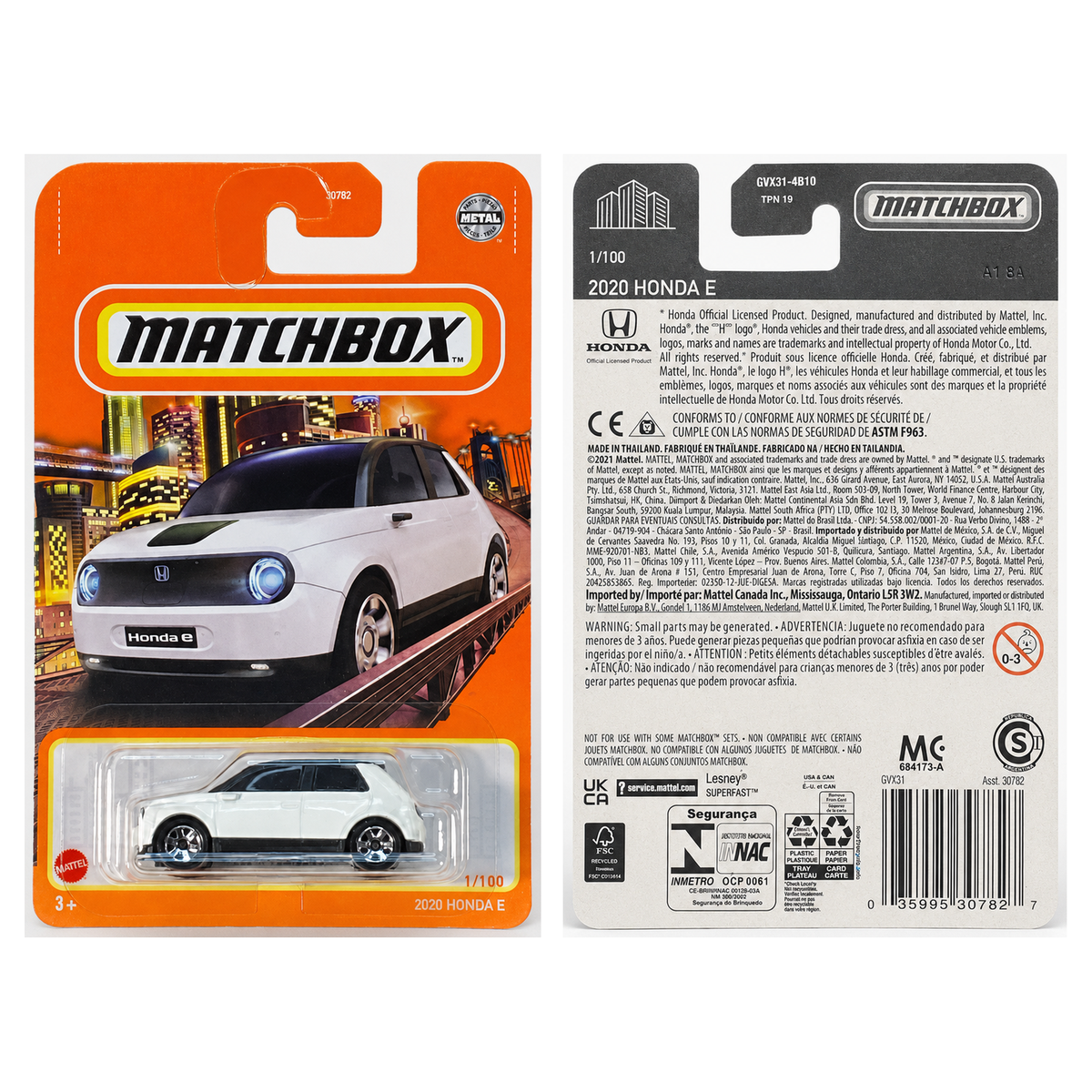 Matchbox 2020 Honda E White 1/100 GVX31