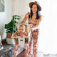 Indoor High Back Cotton Baby & Toddler Swing-Greige/Vanilla Stripe