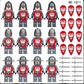 12-Piece Medieval Red Soldier Army Set