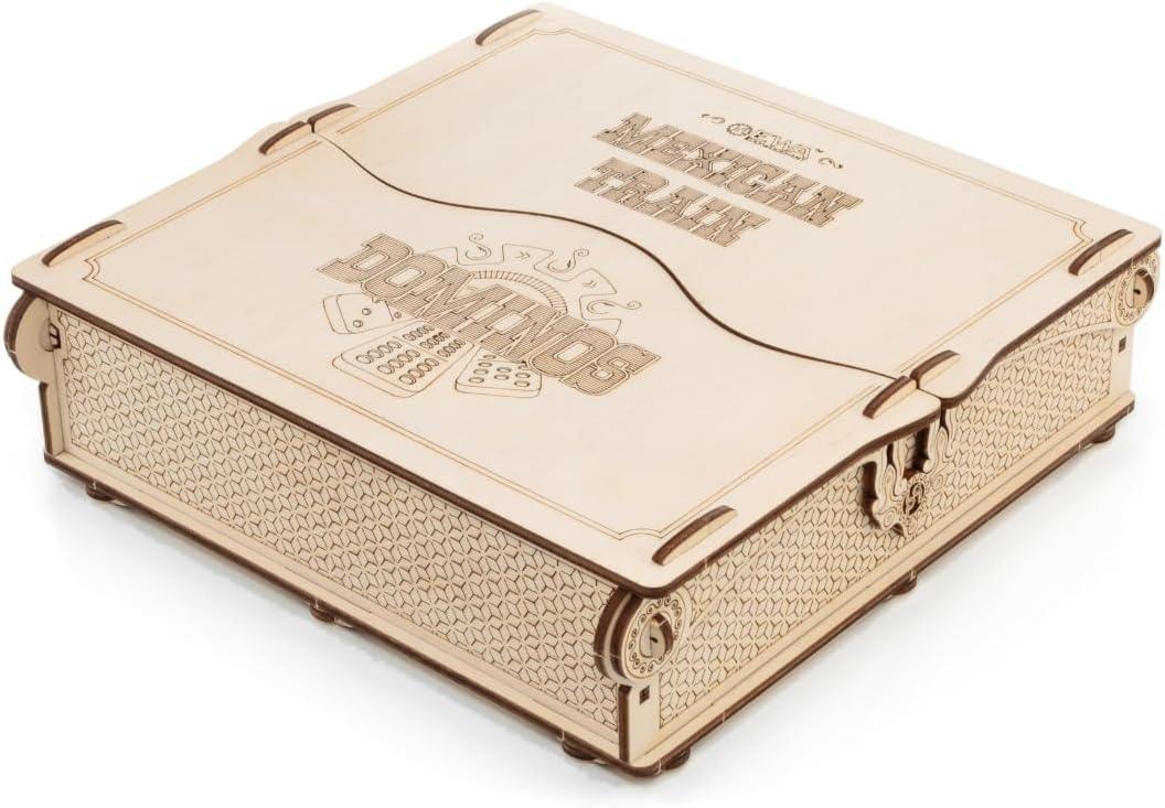 Mexican Train Dominoes — Wooden Board Game, 232 Pieces