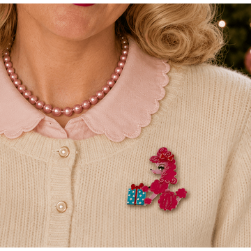 Mimi Loves Christmas Brooch by Miss Fluff x Lipstick & Chrome