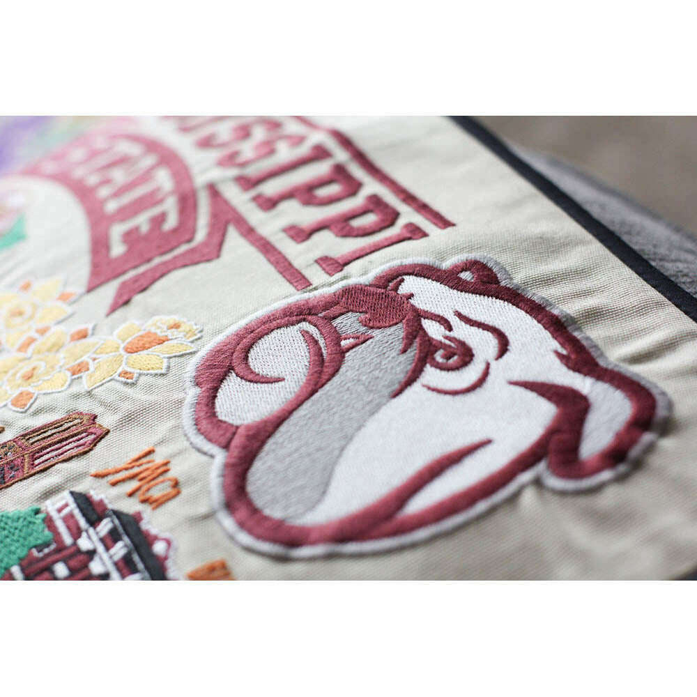 Mississippi State University Collegiate Embroidered Pillow by CatStudio