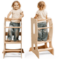 Stable Montessori Learning Tower: Wooden Growing Chair - Ivory
