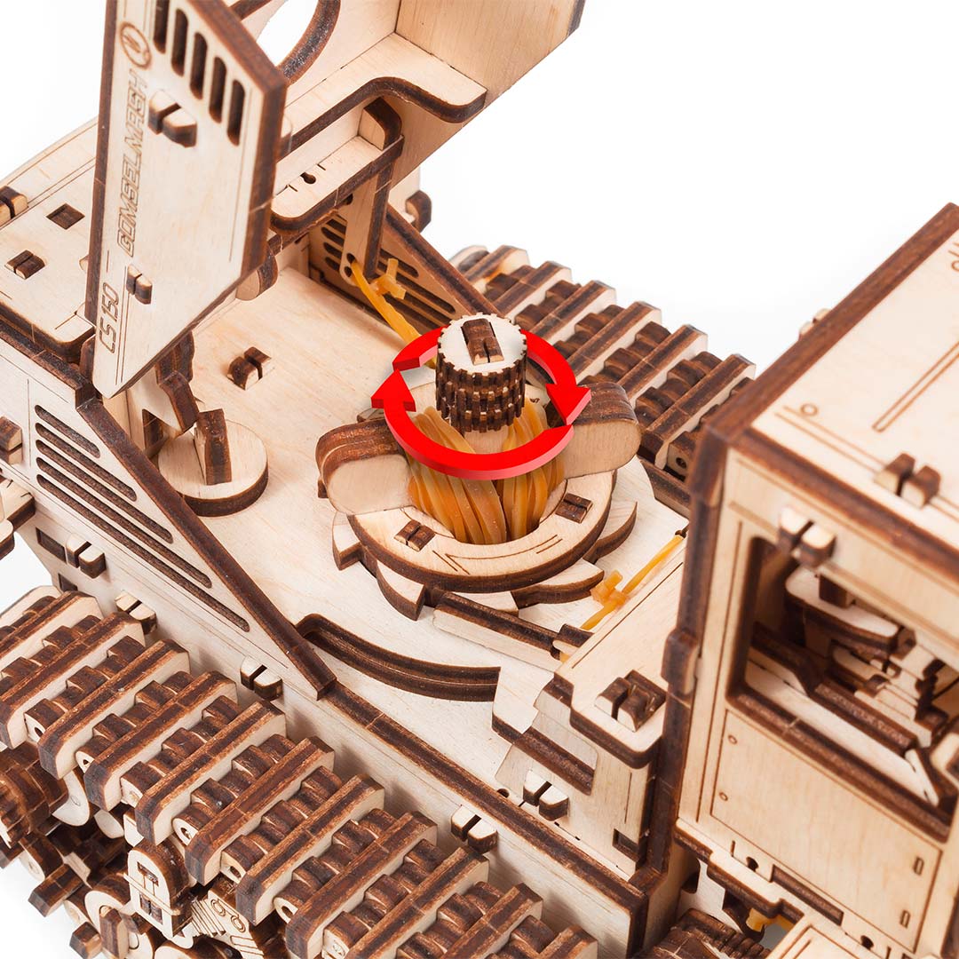 Self-Propelled Mower CS-150C — Mechanical Wooden Model, 963 Pieces