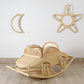 Rattan Star Wall Mirror – Boho & Space Kids Room Decor - Celestial Theme - Universe theme kids room