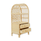 Boho Rattan Kids Bookshelf & Toy Storage | Montessori Doll Shelf – Eco-Friendly Nursery & Playroom Furniture