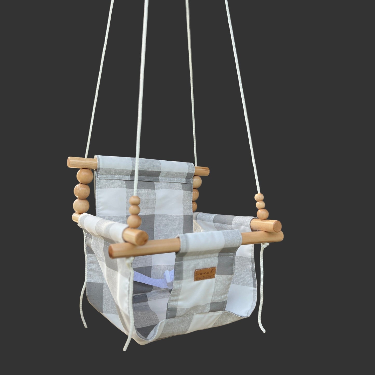 Outdoor High Back Baby & Toddler Swing-Gray Buffalo Check