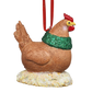 Festive Chicken with Holiday Lights Ornament