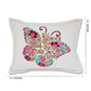 Patience Butterfly Love Letters Hand-Embroidered Pillow - Available in Pink or Blue by CatStudio