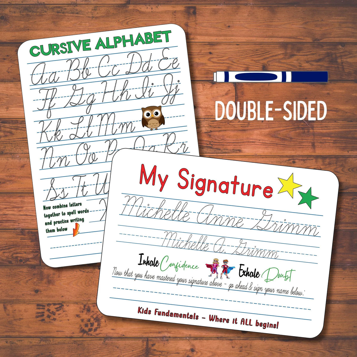 Toothpaste Cursive Personalized Cursive Writing Practice Board - Reusable – Toytooth
