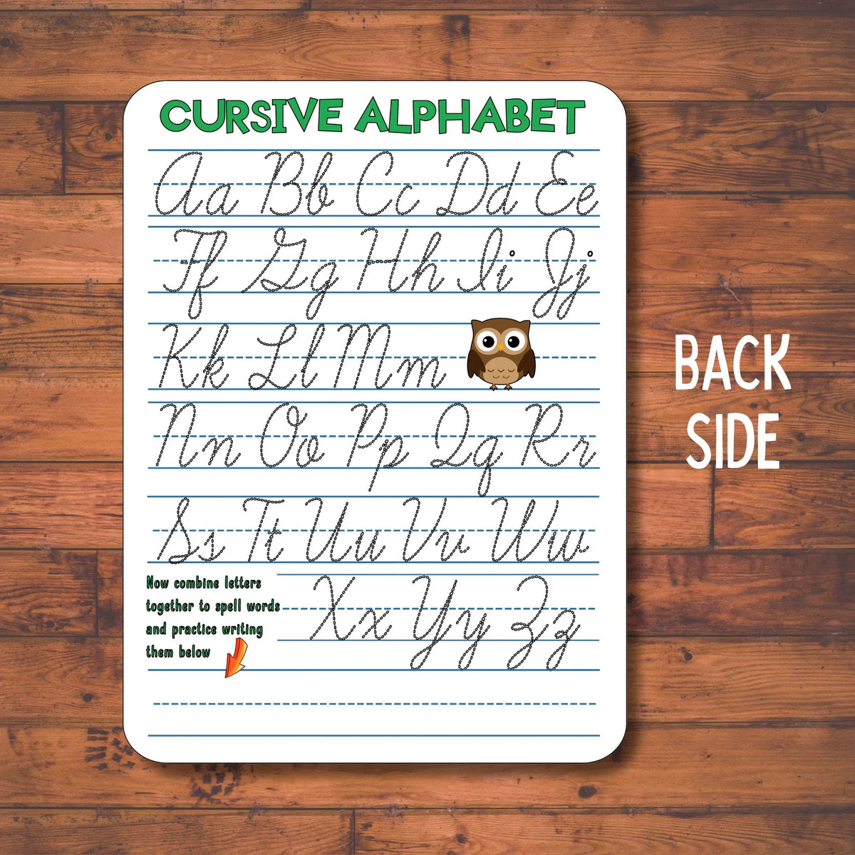 Toothpaste Cursive Personalized Cursive Writing Practice Board - Reusable – Toytooth