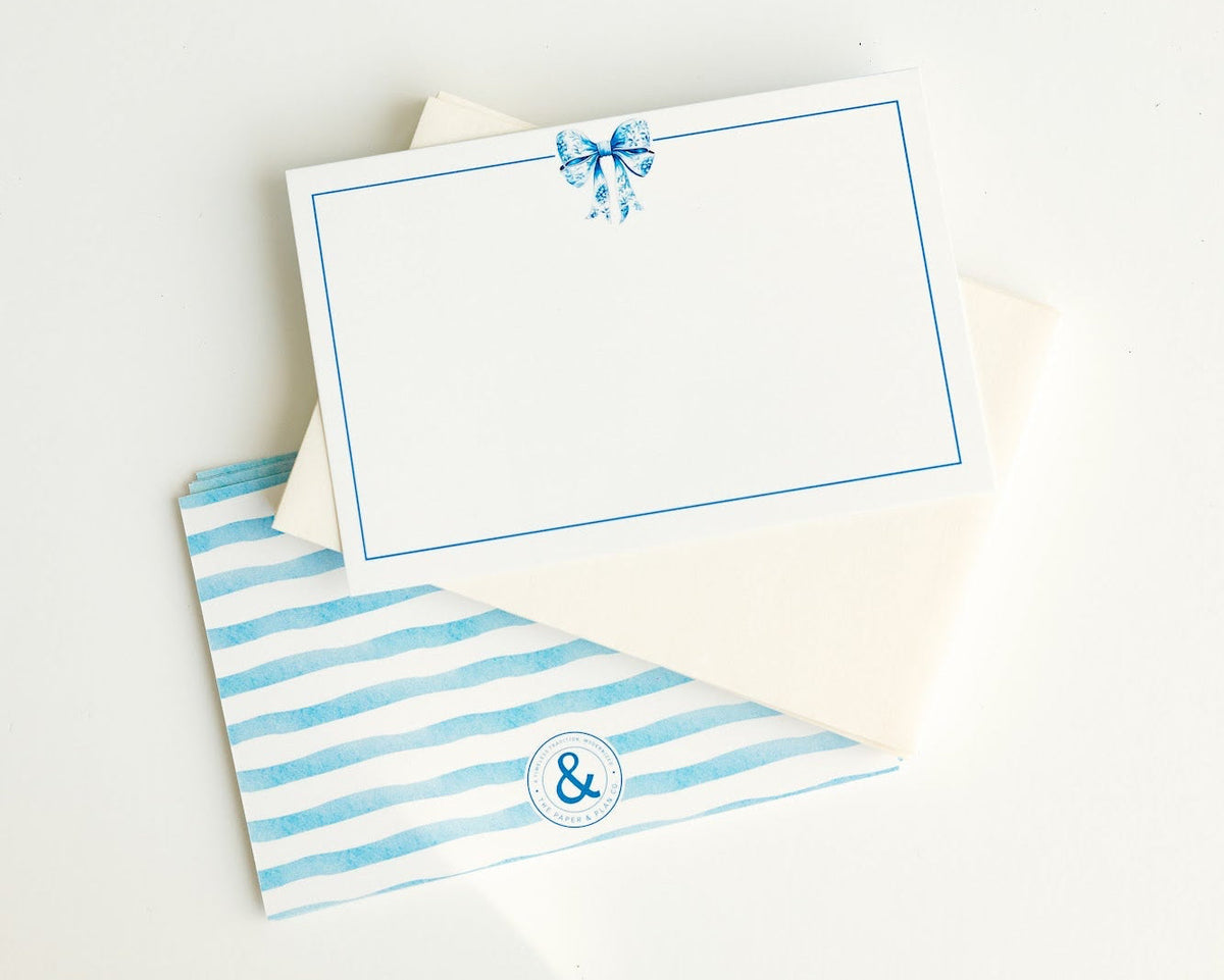 Blue Bow Notecard Set