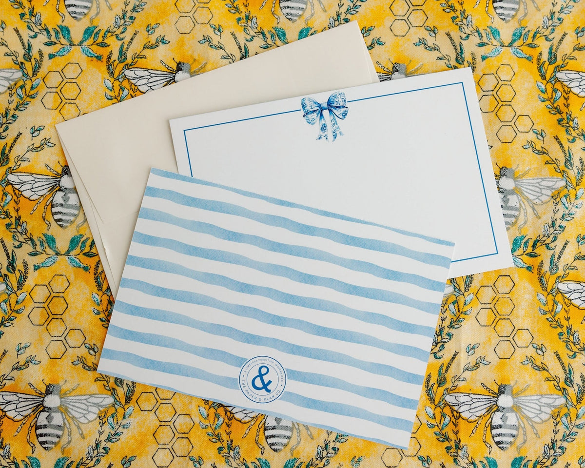 Blue Bow Notecard Set