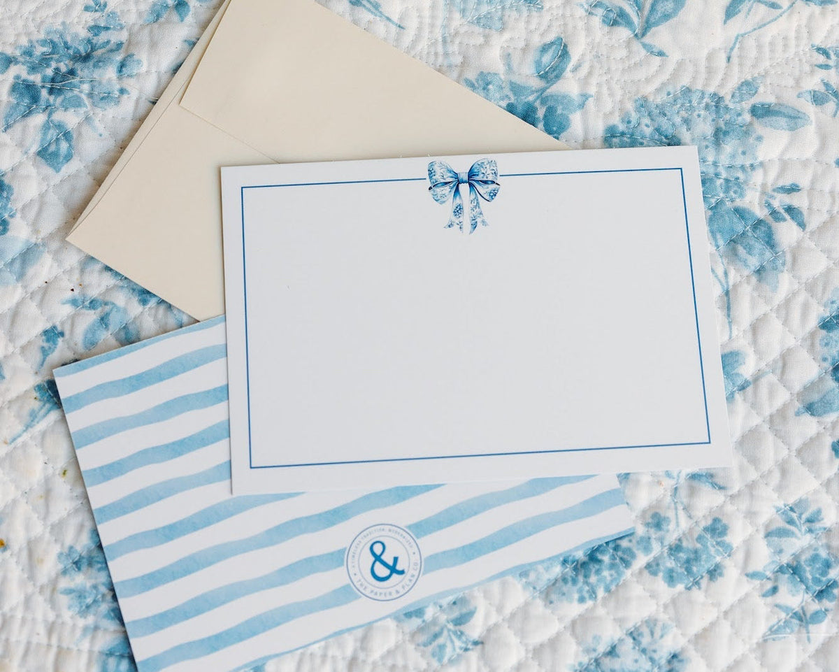Blue Bow Notecard Set