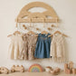 Montessori Rainbow Wall Hanger  |  Rattan Wall Rack | Boho Nursery Wall Hooks for Kids
