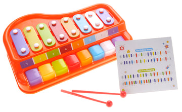 2 In 1 Xylophone/Piano With Music Sheet Songbook
