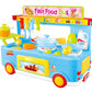 Fast Food Bus Kitchen Play Set Toy 29Pcs (Blue)