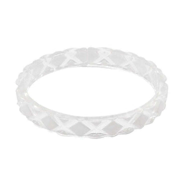 Quilted Resin Bangle Bracelet -WHITE