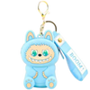 Blue With Green Eyes Silicone Labubu Coin Purse Key Chain Pendant