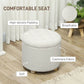 HOMCOM 18" Round Cashmere Button Tufted Foot Stool with Lid, White