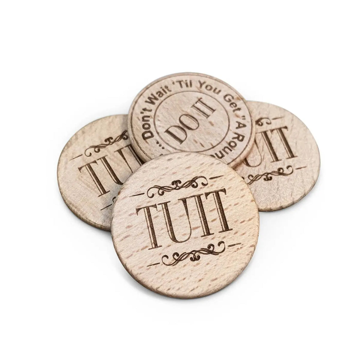 Round TUIT Tokens (24/set Wooden)