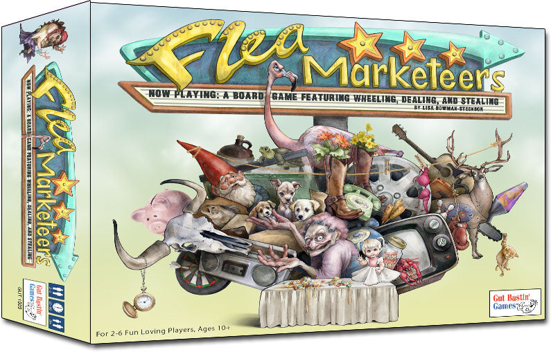 Gut Bustin' Games Flea Marketeers Board Game - Multicolor - Model GUT 1009 - Fun Family Game