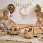 Rattan Toy Helicopter – Handcrafted Boho Pretend Play Toy for Kids | Montessori Airplane Nursery Decor