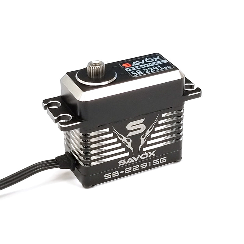 Savox SB-2291SG Black Edition 1/8 & 1/10 Monster High-Speed Brushless Steel-Gear Servo (0.05 sec / 250 oz @ 7.4V)