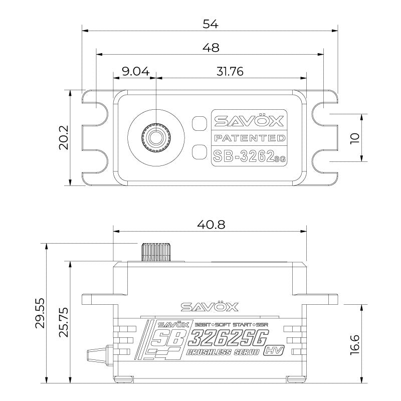 Savox SB3262SG-BE Black Edition High-Torque HV Brushless Servo - Competition Grade