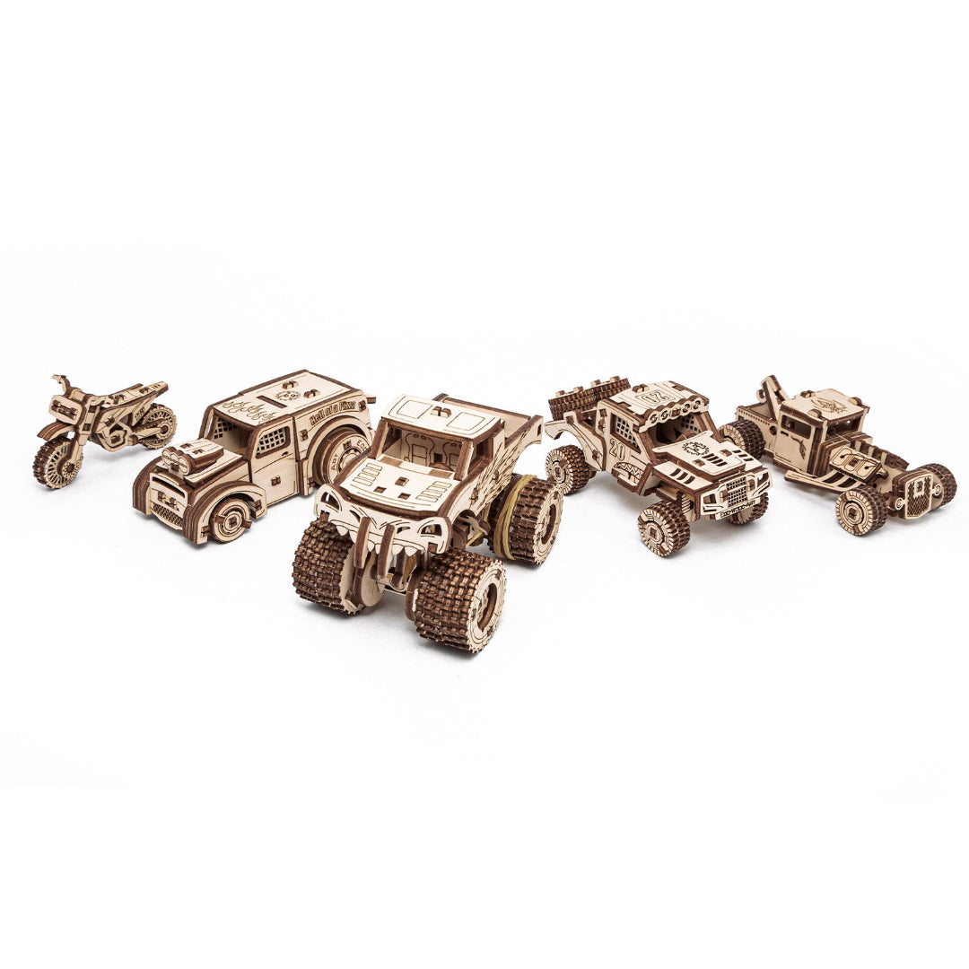 5-Vehicle Model Set — Wooden Vehicle Model Set, 364 Pieces