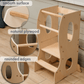 Stable Montessori Learning Tower: Wooden Growing Chair - Beige