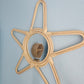 Rattan Star Wall Mirror – Boho & Space Kids Room Decor - Celestial Theme - Universe theme kids room